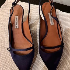 TABITHA SIMMONS Layton Satin Slingback Kitten Heel Pumps